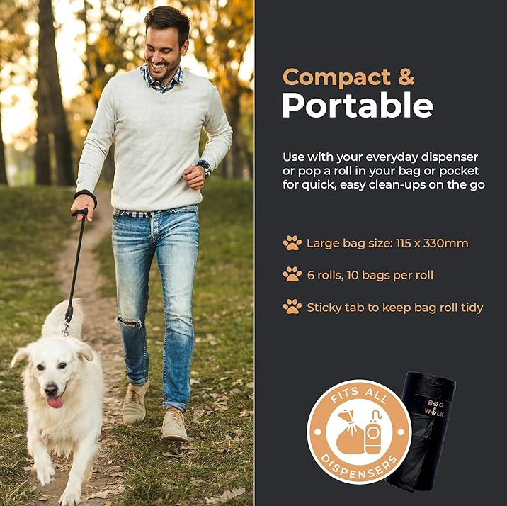 60 Extra Thick Compostable Dog Poo Bags