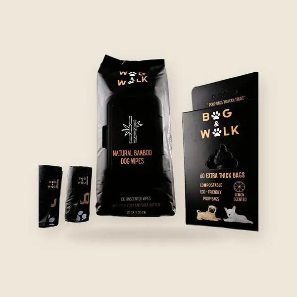 Walk & Clean Bundle – Dog Poo Bags & Paw Wipes